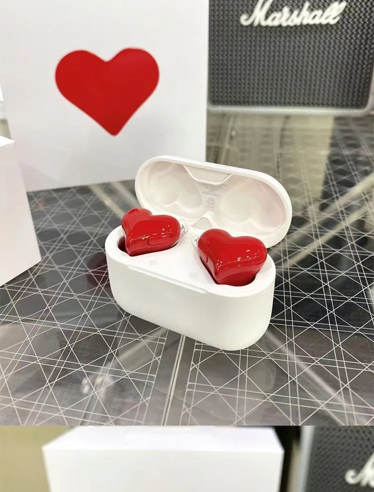 Bluetooth 5.3 Wireless Headphones Heart Shaped Earphones Woman HiFi Music Heart Earbuds Headset Fashion High Quality Girl Gifts