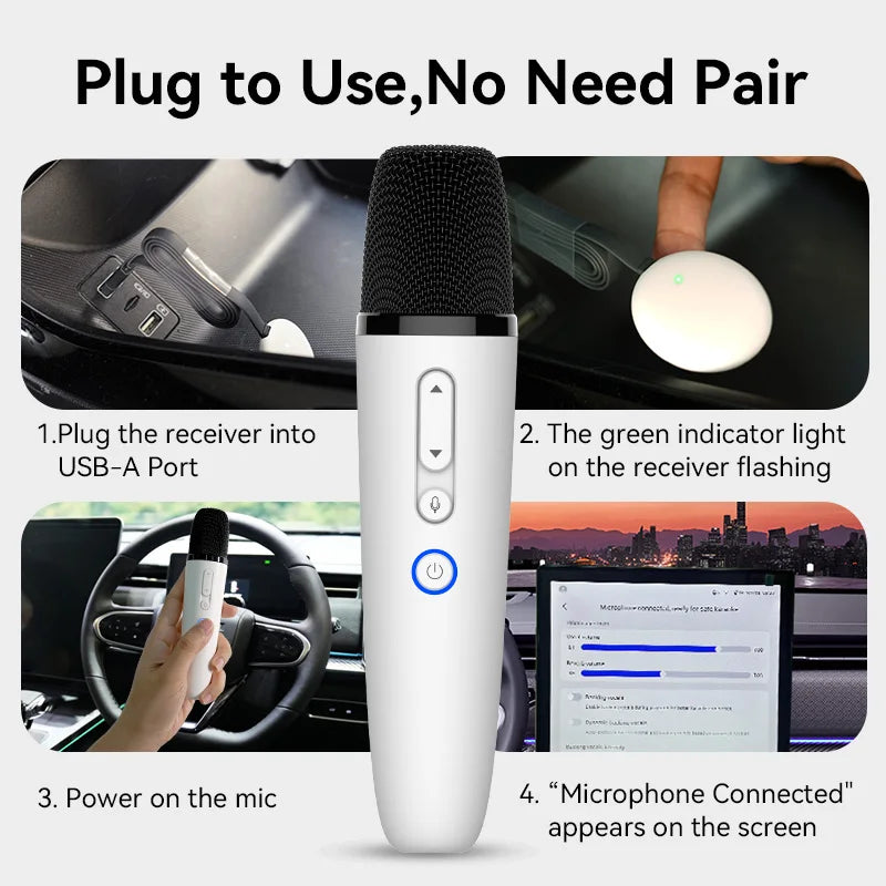 Car Karaoke Mic Compatible with J5, J7 and E5, Car Caraoke Mic