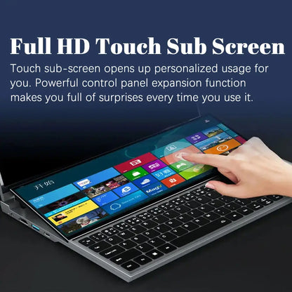 CRELANDER Double Screen Laptop intel core  i7-9750 Generation Windows 11 Touch Screen Gamer Laptop PC Portable Notebook Compu