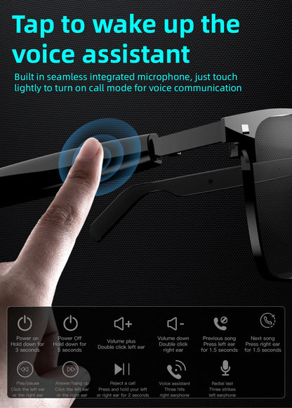 SG-20 Pro 2-in-1 TWS Daily Wear Smart Glasses Bluetooth Audio, Voice Assistant, Lightweight Design 9D