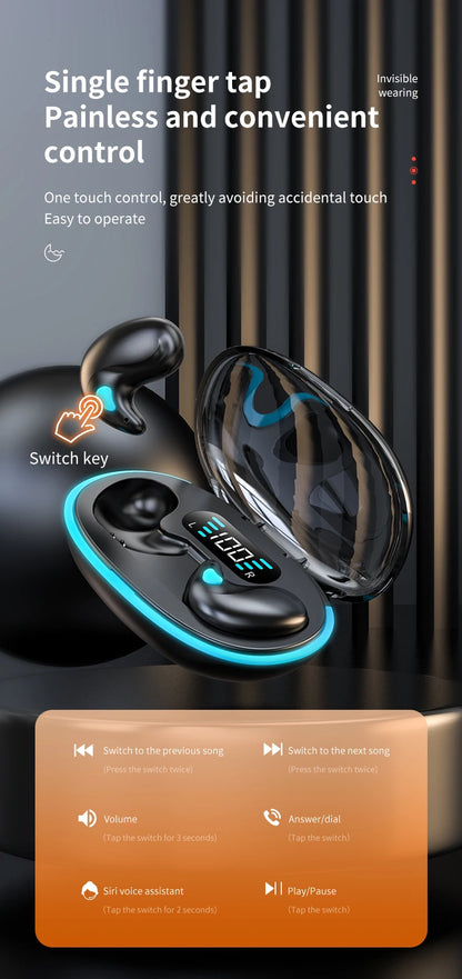 New X55 Bluetooth Wireless Headphones Earbuds Ear Hooks Bluetooth Earphones Bass Noise Reduction Earbuds HiFi Stereo Headsets