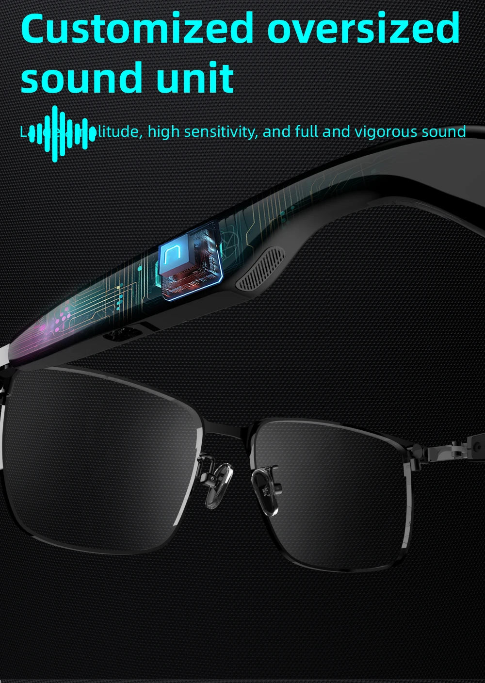 SG-20 Pro 2-in-1 TWS Daily Wear Smart Glasses Bluetooth Audio, Voice Assistant, Lightweight Design 9D