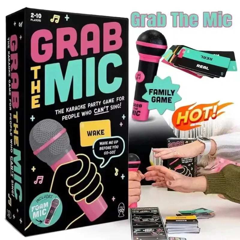 Karaoke Board Game for Family & Party, 2–10 Players, Fun Singing Card Game with 125 Lyric Cards for Adults