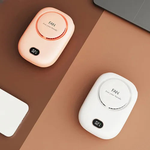 Customizable Portable Hanging Neck Fan Air Cooler Summer Waist Clip Fan Digital Display Mini Electric Fan Mute Neckband Fans