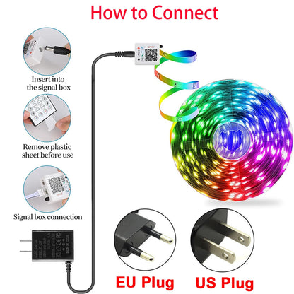 LED Strip Lights 10m 20m 30m Music Sync RGB Led Strip Tape Lights for Room Home Party Decoration TV Backlight Felxible Ribbon