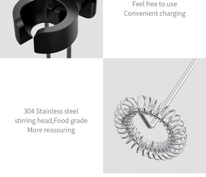 Wireless Electric Milk Frother Whisk Egg Beater USB Rechargeable Handheld Coffee Blender Milk Shaker Mixer Foamer Food Blender