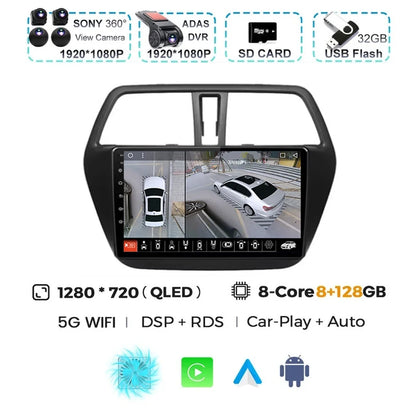 For Suzuki SX4 S-Cross 2014 2015 2016 2017 Android 15 Car Radio Multimedia Player Stereo GPS WIFI+4G wireless Carplay Auto video