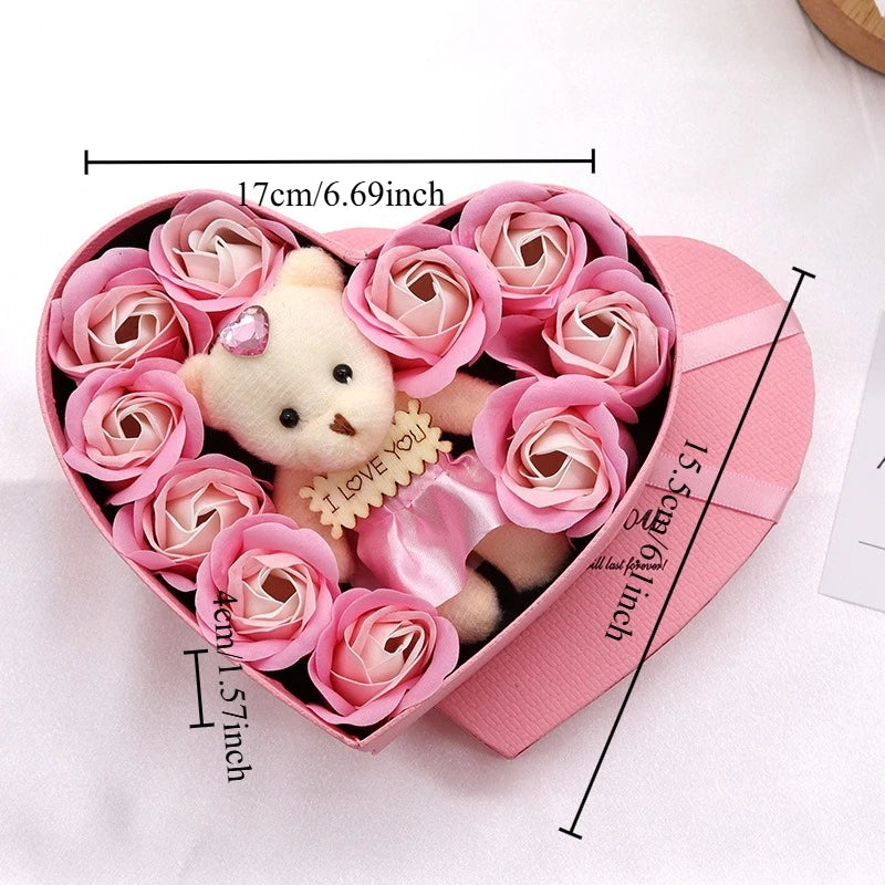 Soap Flower Heart Shaped Rose Gift Box Valentine's Day Mother's Day Gift Rose Creative Birthday Gift