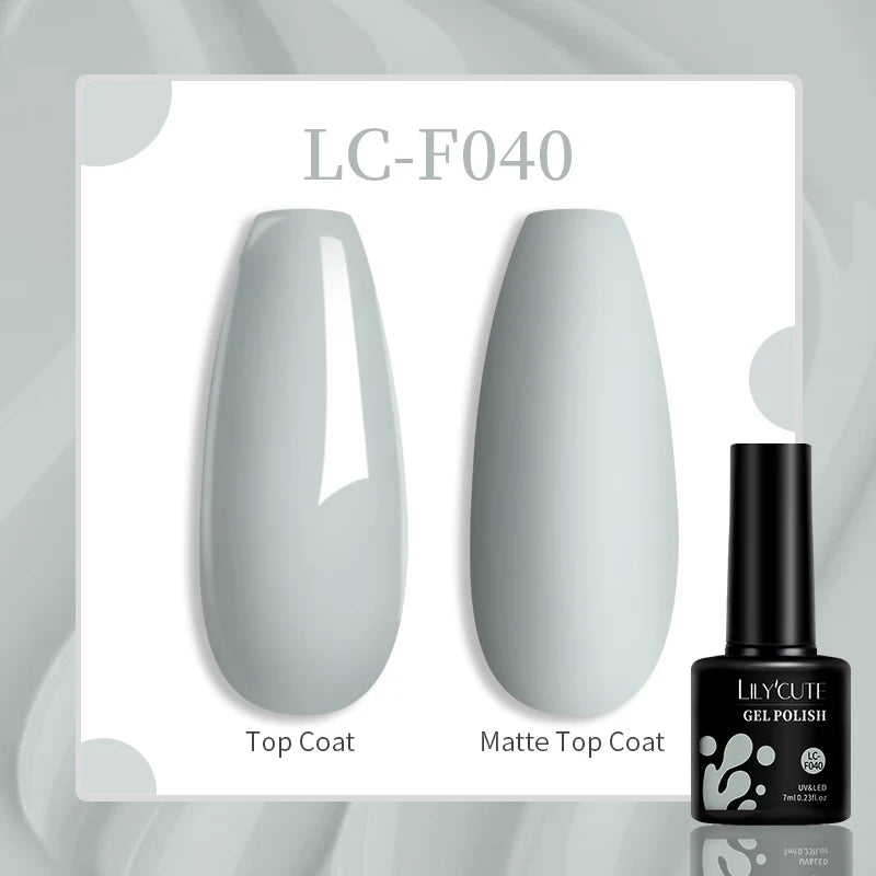 LILYCUTE 7ml White Color Gel Nail Polish Semi Permanent UV Gel Polish Gorgeous Full Coverage Soak Off UV LED Nail Gel Varnishes