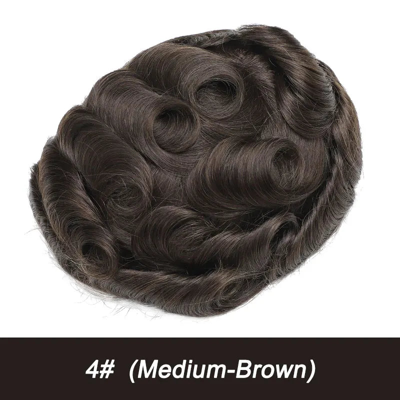 Australia Toupee Men Lace and PU Base Breathable Men's Wig For Men Capillary Prosthesis Replacement Natural Hairline System