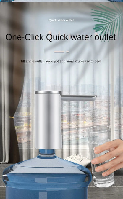 Electric Water Gallon Bottle Pump Automatic Water Dispenser Pump 19 Liters Foldable Desktop Water Bottle Pump USB Rechargeable