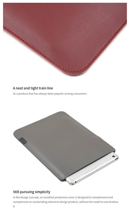 Ultra-Thin PU Leather Tablet Sleeve 8.3/10.9/11/12.9/13 inch Bag with Direct Side Access Pen Slot For iPad mini 7.9 Air Pro 13"