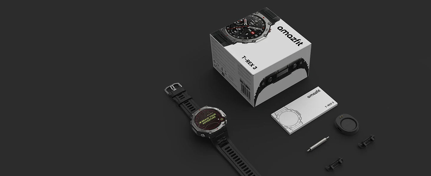 Amazfit T-Rex 3 Rugged/Military 48mm Smart Watch, GPS (with Privacy), Offline Maps, Long Battery Life, 328 Feet Re