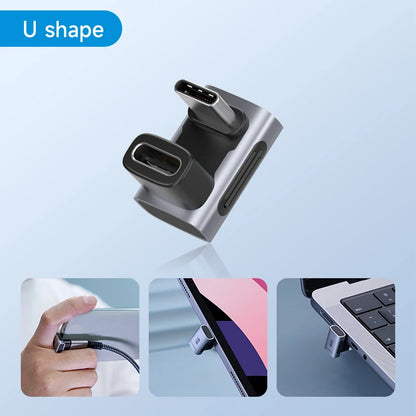Hagibis 240W USB C to C Adapter 40Gbps 8K 60Hz 90 Degree Converter USB4 Adapter for Thunderbolt 4/3 MacBook iPhone 17 Pro Tablet