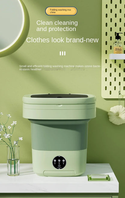 6L/11L Portable Folding Washing Machine Big Capacity With Spin Dryer Bucket for Clothes Travel Home Underwear Socks Mini Washer