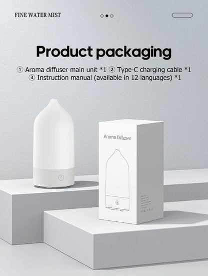 KINSCOTER New Aroma Diffuser 120ml Portable Silent Air Humidifier Colorful Night Light Essential Oil Diffuser for Room Home
