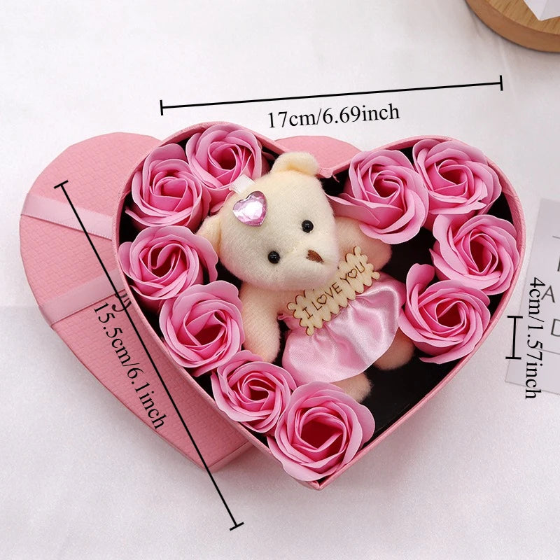 Soap Flower Heart Shaped Rose Gift Box Valentine's Day Mother's Day Gift Rose Creative Birthday Gift