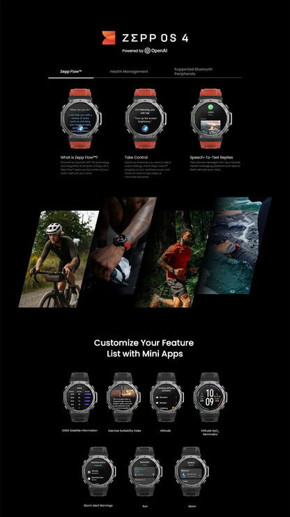 Amazfit T-Rex 3 Smartwatch 48mm AMOLED Display 6 Satellite Systems Dual Band GPS 170 Sports Mode Smart Watch