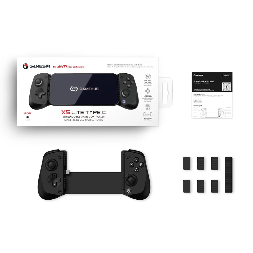 GameSir X5 Lite Mobile Phone Gamepads for iPhone 16 15 Series iPad Mini Android Tablet Controller Hall Effect Joysticks Design