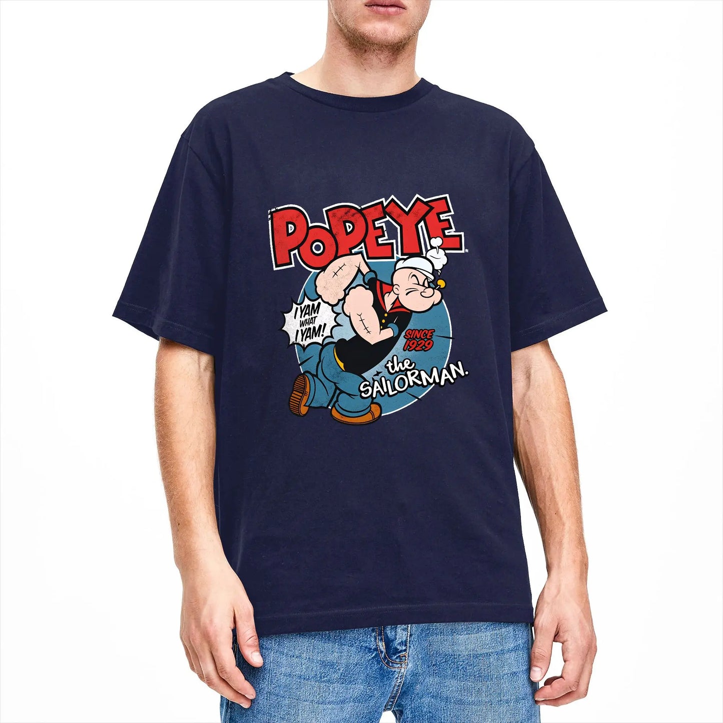 Popeyed The Sailorman I Yam What I Yam T Shirt Summer  Streetwear T-Shirts Cotton Trending Tshirt For Men's Casual Tees