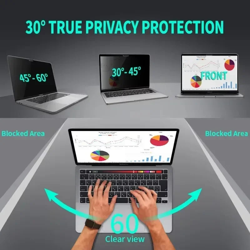 Anti-peeping Film 310 x174mm 345 x194mm New 14 Inch/15.6 Inch 30 ° Side Privacy Film Front High-definition for Macbook Pro/Air