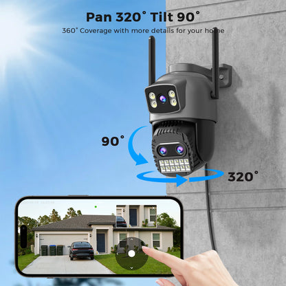 BESDER 15MP Wifi Camera Outdoor Dual Screen 10X Digital Zoom CCTV Video Surveillance Cam PTZ 8MP Security IP Camera O-Kam Pro
