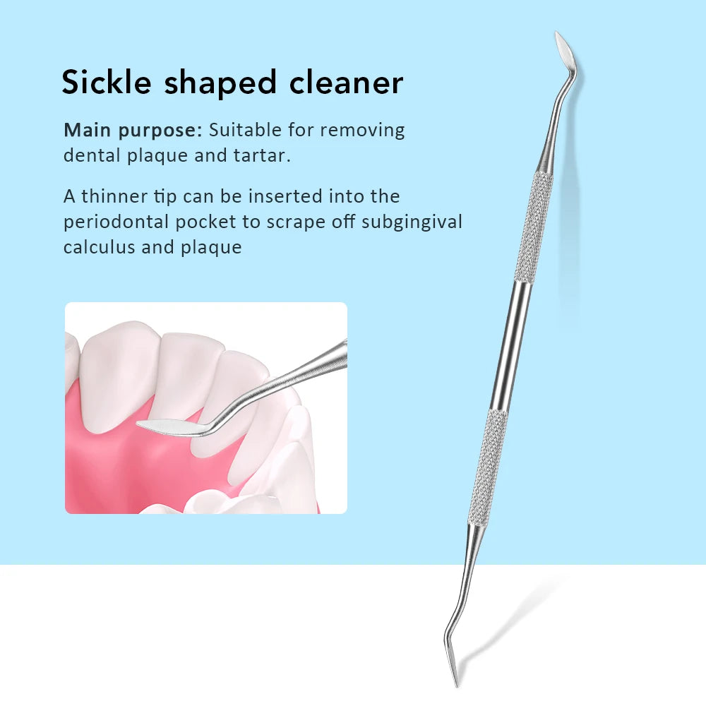 4pcs/Set Tartar Scraper Scaler Plaque Remover Teeth Cleaning Tool Dentist Dental Hygiene Kit Dental Calculus Remover Oral Care