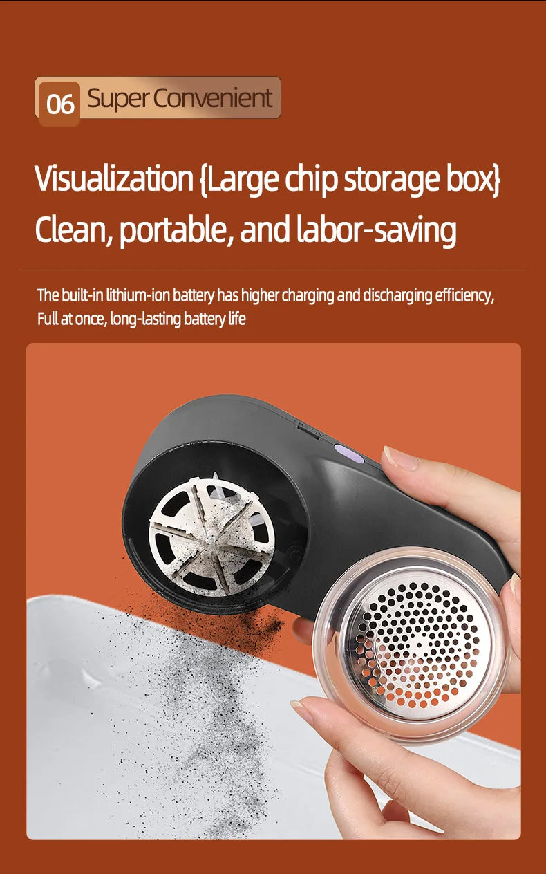 Clothing Hair Dehairing Device LED Portable Digital Electric Particle Hair Dehairing Device USB Rechargeable Felting Removal Dev