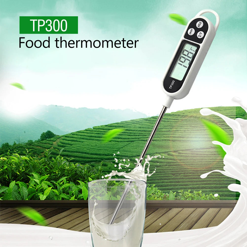 TP300 Electronic Food Thermometer Instant Read Meat Thermometer LCD Display Digital Milk Thermometer for Meat /Cooking /BBQ/Milk