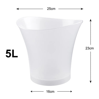 5L Champagne Beer Bucket 4 Color Deocrative Bars Night Party LED Light Up New Waterproof Plastic LED Ice Bucket Bars Nightclubs