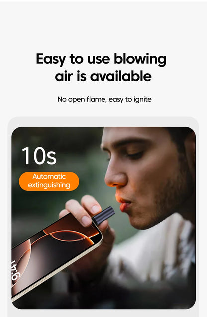 Type-C Mobile Cigarette Lighter Air Blowing Cigarette Lighter Outdoor Safety Portable Mini Cigarette Lighting Artifact