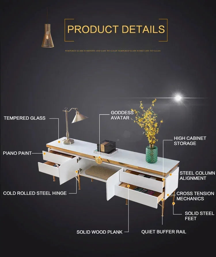 TV Table Small Sitting Room Ground Ark Of Stainless Steel Wooden Furniture Of The Lacquer That Bake