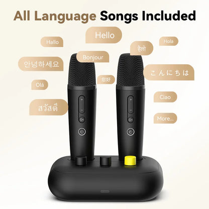 Puremic Karaoke Machine K3 with Millions Songs Free Forever Duet Karaoke Mics for Singing with Rechargeable Dock, HDMI+Aux Cable