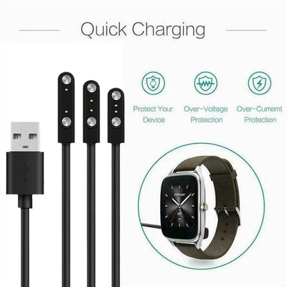 Magnetic Charge Charging Cable For Smart Watch For 2 Pins 2.84/4/7.62mm Distances Black Novel USB Power Charger Cables Universal