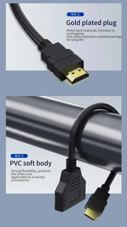 1 in 2 Splitter HD Male To 2 Female Cable 1080P HDTV Splitter Adapter Male To 2 Female Head Adapter HDTV Conversion Cable 30CM