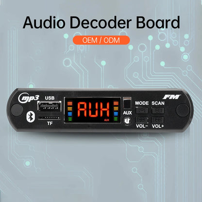 DC 5V/12V Bluetooth 5.0 Car Speaker Decoder Board MP3/USB/TF Interface FM Radio Wireless Remote Control Car Audio Control Module