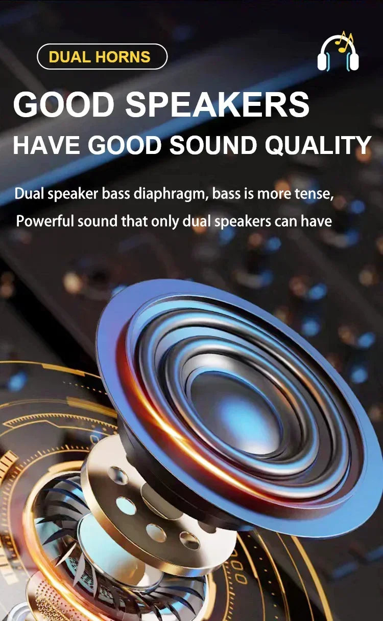 Karaoke Machine With 2 Wireless Dual Microphones Portable Boombox AUX TF Card U Disk Player Voice Changer For Party
