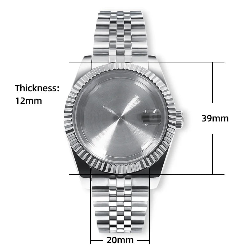 Neiton 36mm/40mm Sapphire Glass For Men Watch Case Fit NH36 NH34 NH35Movement FashionWaterproof Jubilee Stainless Steel