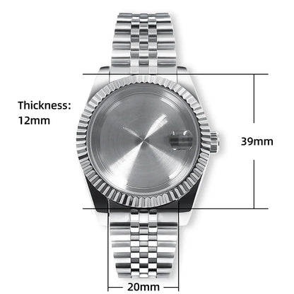 Neiton 36mm/40mm Sapphire Glass For Men Watch Case Fit NH36 NH34 NH35Movement FashionWaterproof Jubilee Stainless Steel