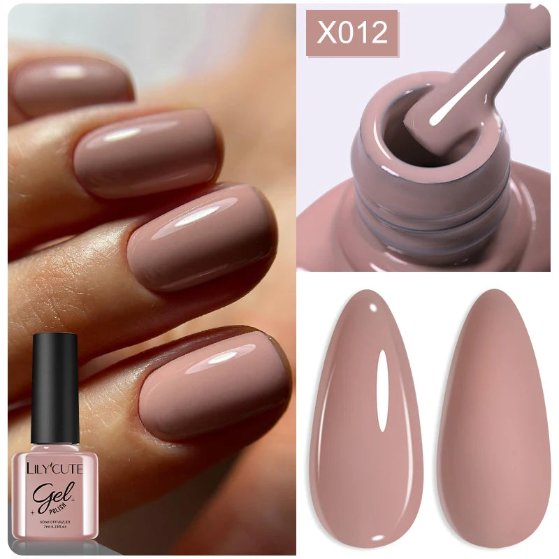 LILYCUTE Ancora Red Autumn Winter Gel Nail Polish Semi Permanent Soak Off UV LED Gel Varnish Manicure Nail Supplies