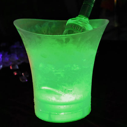 5L Champagne Beer Bucket 4 Color Deocrative Bars Night Party LED Light Up New Waterproof Plastic LED Ice Bucket Bars Nightclubs