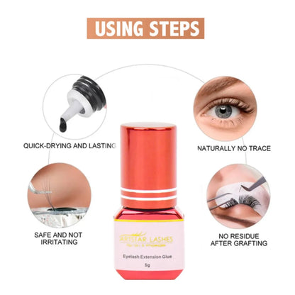 ARTSTAR 5ml Lash Extension Glue 0.3s Fast Drying Waterproof and Oil proof Black Korean Lash Glue Private Label Customization