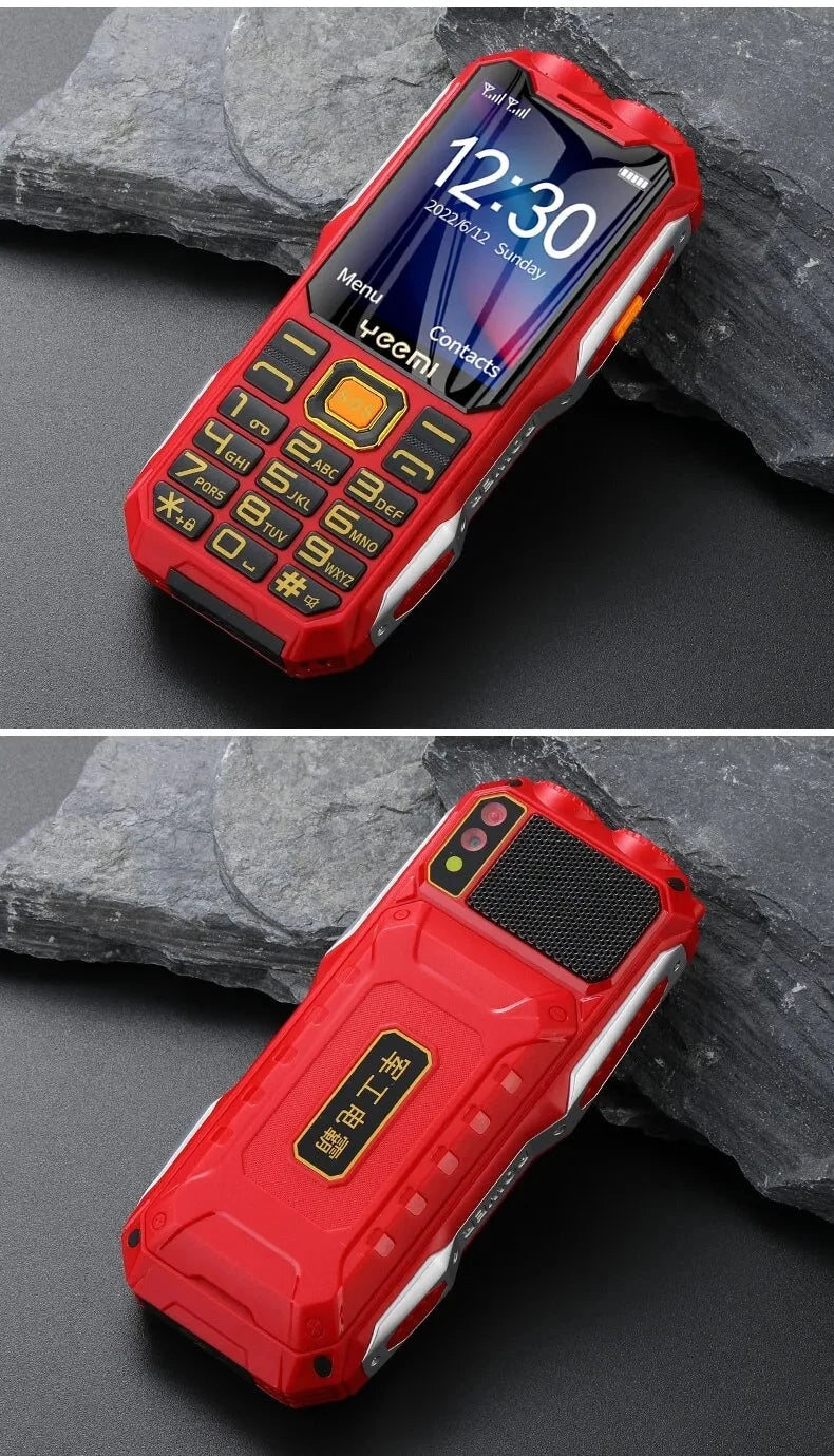YEEMI Q8 GSM 2G Rugged Phone Big Battery Dual Flashlight 2.4inches HD Screen Dual SIM Mobile Phone Large Button Cellphone