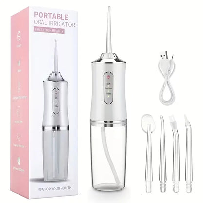Portable Electric Water Flosser, With 4Nozzles, UsB Charging, 3 Smart Modes,Fully Automatic Handheld Oral lrrigator,Dental Clean