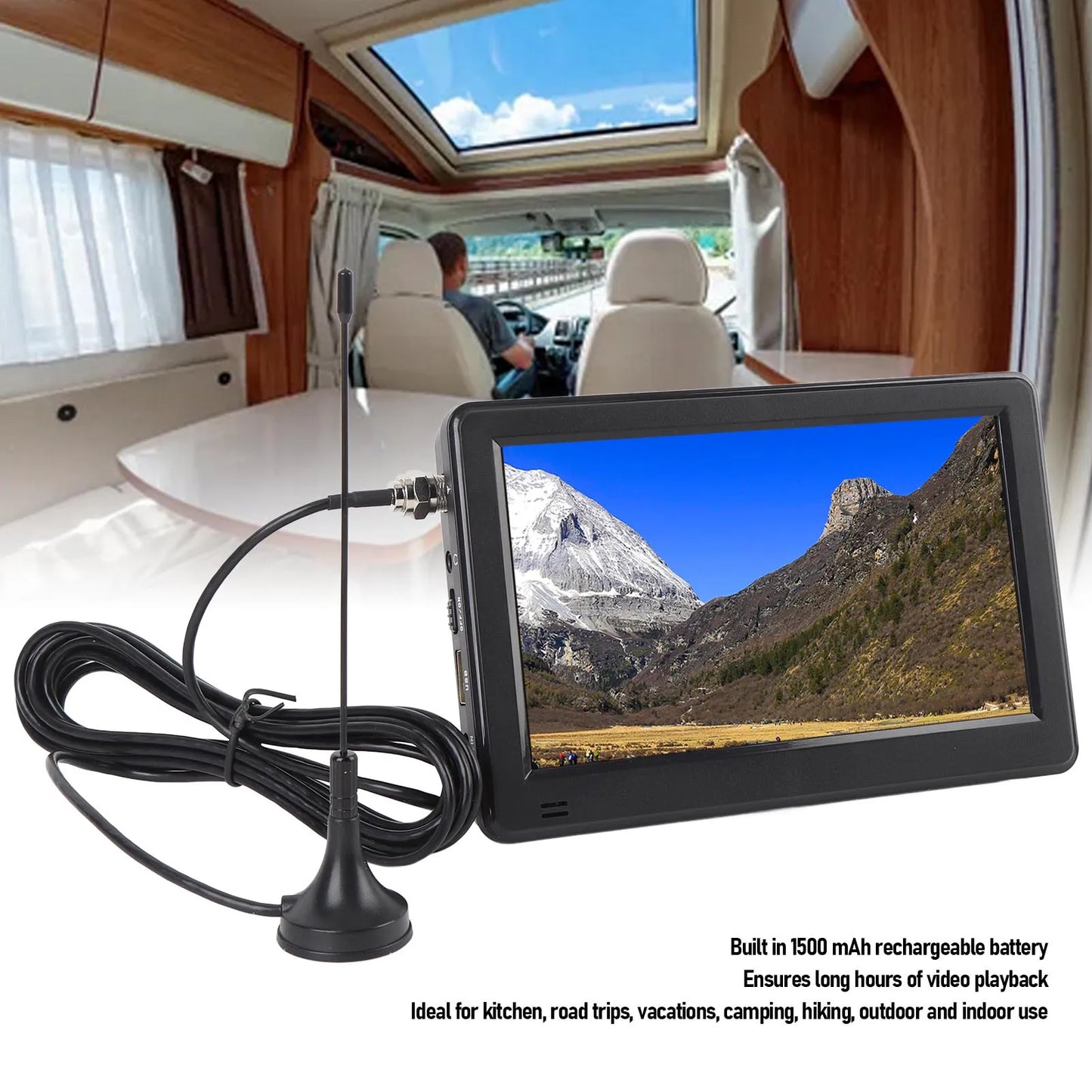 6 Inch Portable Digital ATSC TV ATSC  Digital TV Multi Formats Support High Sensitivity Tuner with Remote Control for Car