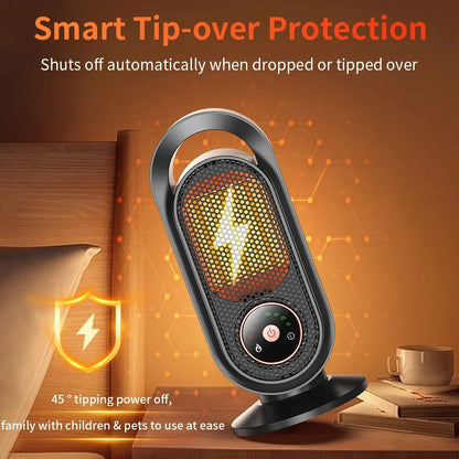 1000W Portable Heater Mini Electric Heater Room Space Heater Warm Heating Hot Fans Desktop Tilting Power-off Office Mute Heater