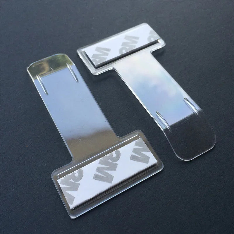 2pcs Transparent Car Vehicle Parking Ticket Receipt Permit Card Holder Clip Sticker Windscreen Plastic Universal Car Accessories