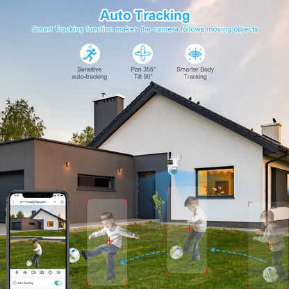 Smar WiFi Security Camera System 6MP Dual Lens Wireless IP Camera Kit With Two-Way Audio 8CH NVR