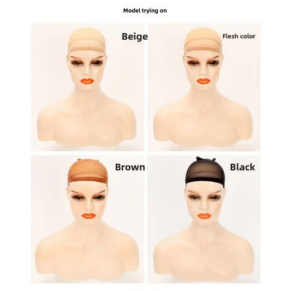 Ventilated Nylon Mesh Nude Stocking Wig Cap 12Pcs Stocking Wig Caps Stretch Mesh Caps Stocking Caps for Making Wigs Free Size