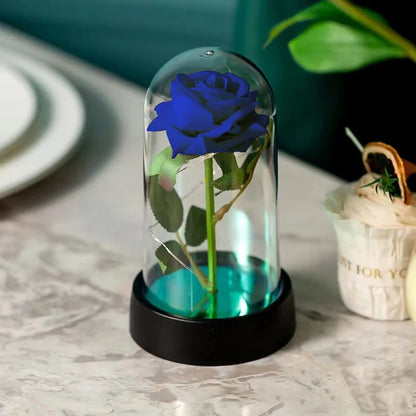 Red Rose Artificial Flowers Creative Valentine's Day Mother's Day Gift Rose in Glass Cover Light Up Rose Wedding LED Galaxy Rose